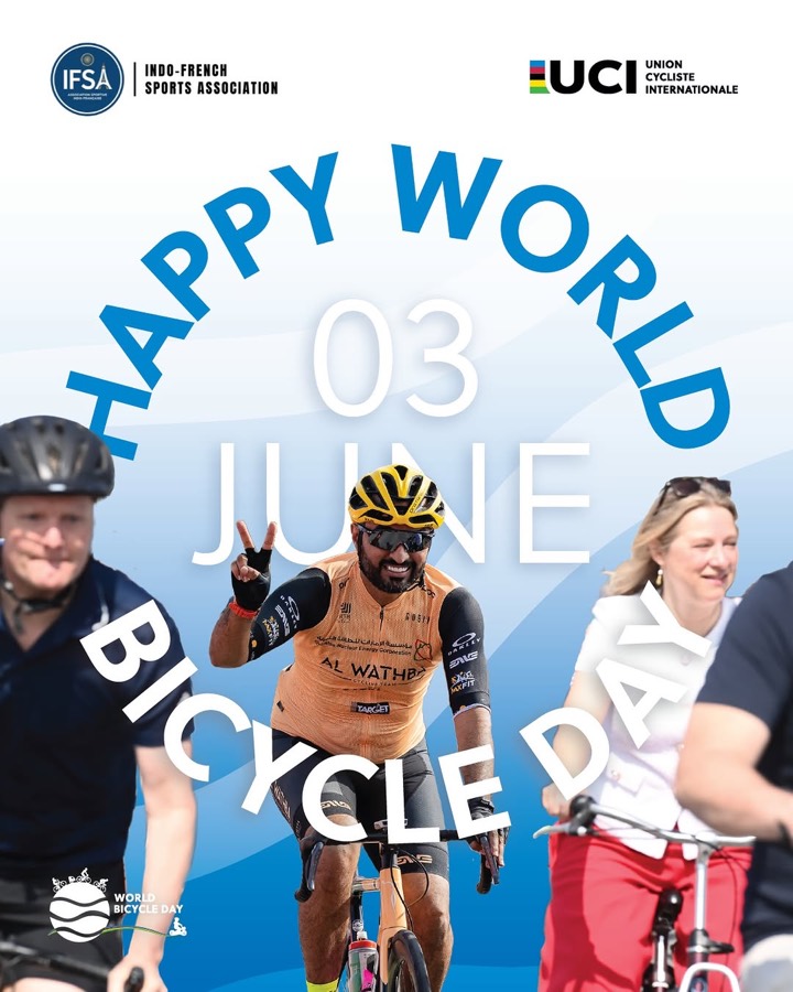 🚴 Happy World Bicycle Day! 🌍 From the Indo-Pacific to all of Europe 🇮🇳🇫🇷, the Indo-French Sports Association rides for health, sust…